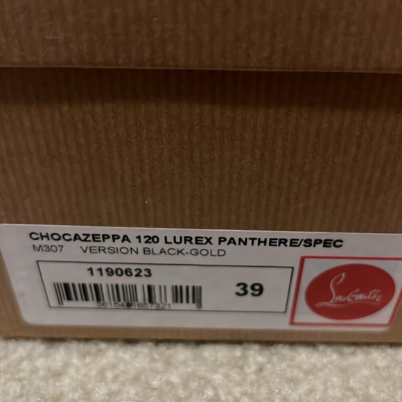 Chocazeppa 120 Lurex Panthere black and gold Christian Louboutin wedge sandals. - Picture 6 of 6